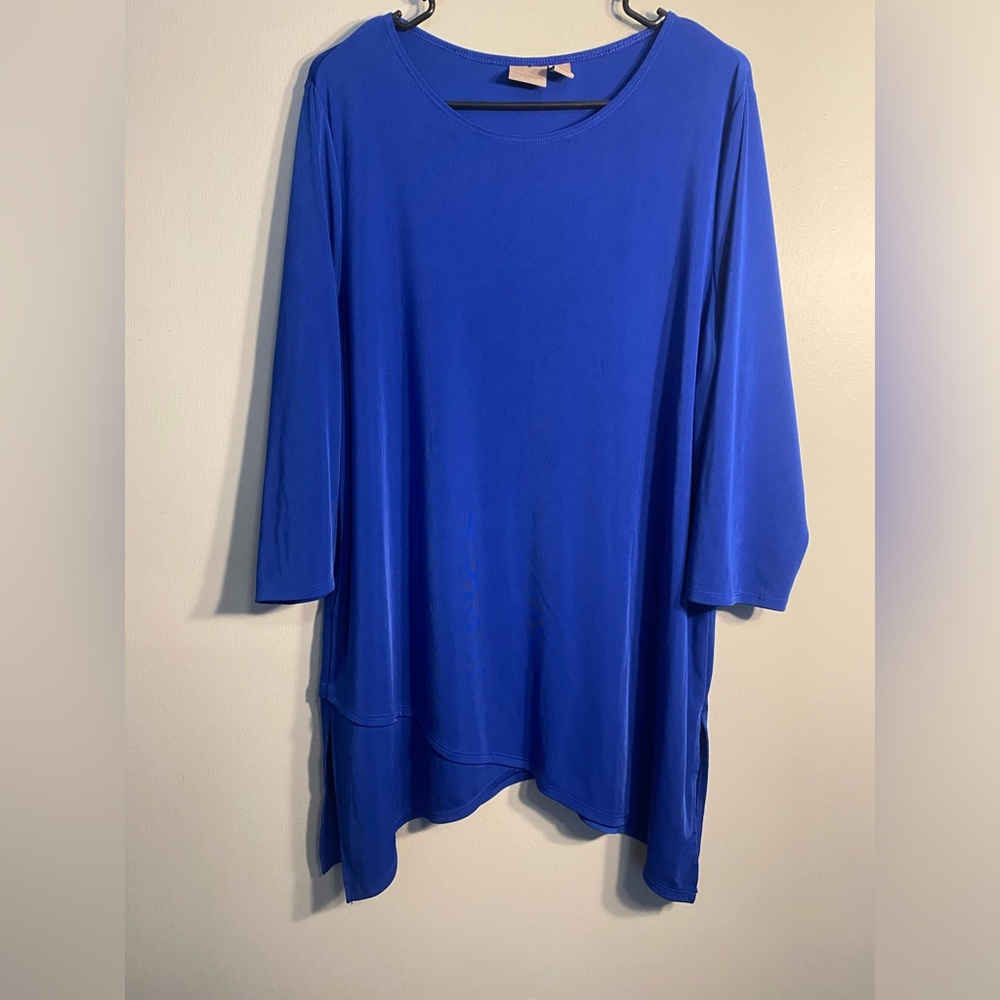 Item 92 Chico's Royal Blue 3/4 Sleeve Tunic Top